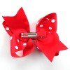 5''girls Jojo Hair Bows Clips Dot Printed Grosgrain Ribbon Hair Clips Kids ABC Hair Bow Accessories