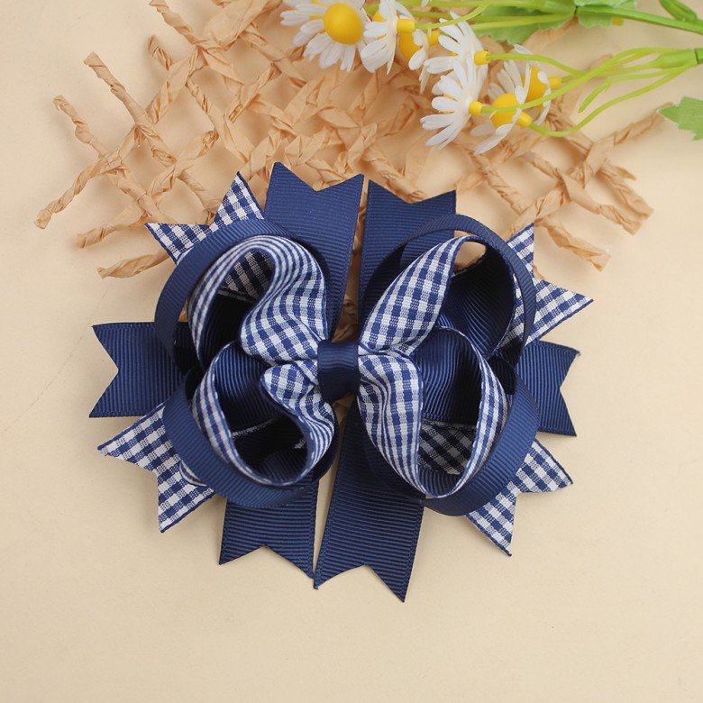 4.5''Gingham Hair Bow Clip for Girls Red Gingham Hair Accessories Kids Classic Check Bow Baby Boutique Gingham Hair Clips