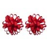 Girls Flower Round Loopy Bows Pompom Mink Hair Clip School Hair Bows Set Kids Hair Bow Accessories