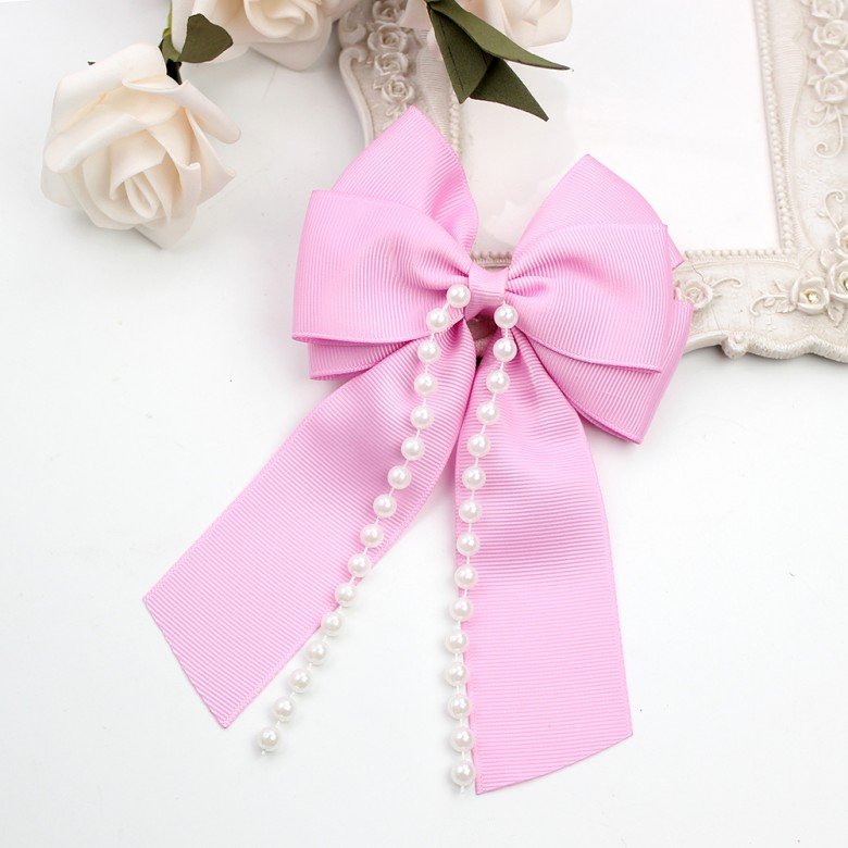 Girls Princess Pearl Sailor Double Ponytail Princess Hair Clip with Pearl Birthday Wedding Cake Topper Pearl Decoration