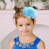 Glitzy Pageant Marabou Feather Tutu Hair Bow Clip with Rhinestone Princess Birthday Feather Bow Barrette for Toddler Kids