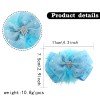 Glitzy Pageant Marabou Feather Tutu Hair Bow Clip with Rhinestone Princess Birthday Feather Bow Barrette for Toddler Kids