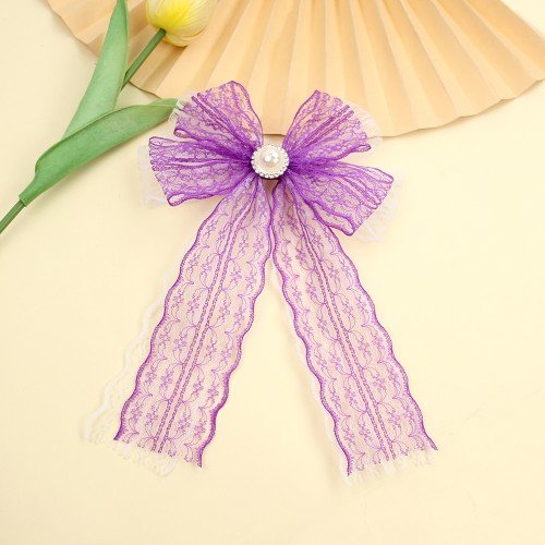 spring Flowing long lace tails hair bows spring Flowing long lace tails hair bows