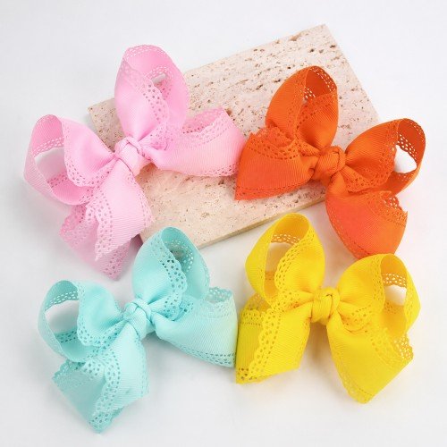 Eyelet Trim Grosgrain Ribbon Bow Hair Clips for Girls Multicolor Pigtail Bow Set for Toddler Kids Hair Bow Accessories Eyelet Trim Grosgrain Ribbon Bow Hair Clips for Girls Multicolor Pigtail Bow Set for Toddler Kids Hair Bow Accessories