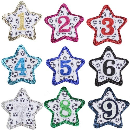 Girls Sport Soccer Football Leather Birthday Badge Soccer Boutique Glitter Star Birthday Badge Kids Birthday Outfit Accessories
