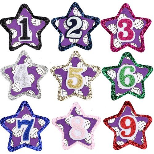 Girls Sport Soccer volleyball Leather Birthday Badge Soccer Boutique Glitter Star Birthday Badge Kids Birthday Outfit Accessories