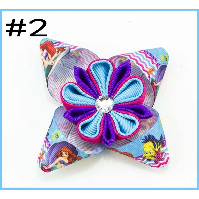 3'' character Kanzashi Flower Hair Clip rhonstones Hair Clip and Hair Bow Kids Hair Clip Hair Bow for Girls flower hair accessories 3'' character Kanzashi Flower Hair Clip rhonstones Hair Clip and Hair Bow Kids Hair Clip Hair Bow for Girls flower hair accessories