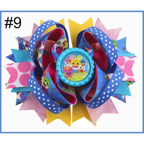  Baby Cartoon Shark hair bows With Baby bows Shark Dolls clips girl hair bow
