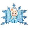4'' Christmas Bow Ice Queen Winter hair accessories pricess doll clay Hair Bow Frozen Crown clip