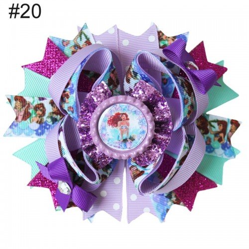 6'' Black Girl Mermaid Hair Bows for kids  hair clip Girls accessories