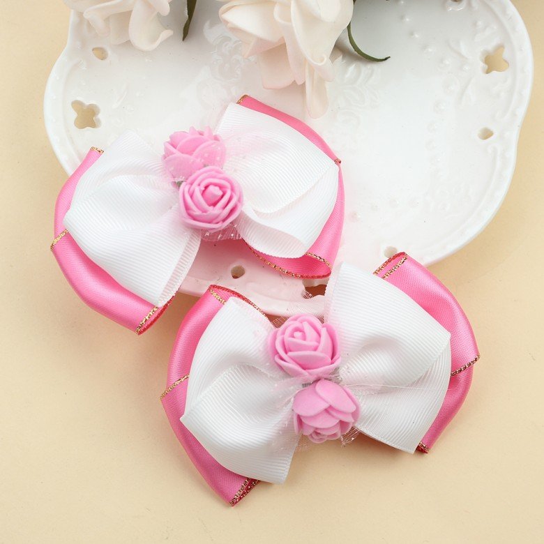 Flower Hair Bow Clip Double Layered Bowknot Flower Hair Bow Flower Hair Bow Clip Double Layered Bowknot Flower Hair Bow