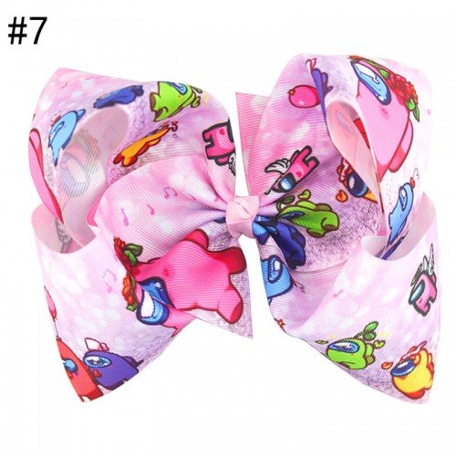 8'' among us big girl hair Bows Accessories With Clip Boutique Bow Hairpins Hair Ornaments 