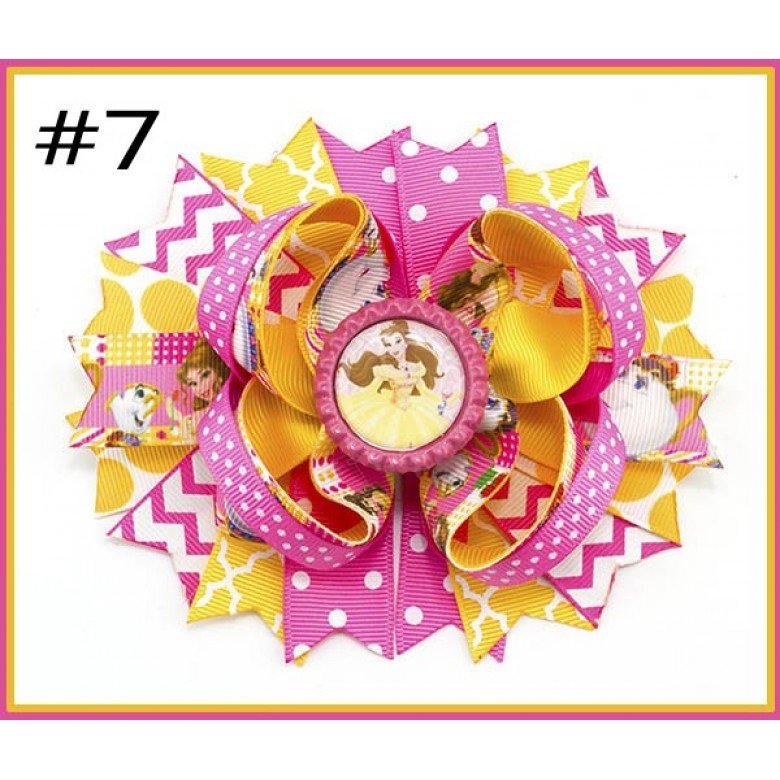 Disney belle princess boutique inspired hair bows Beauty and the Beast hair clips Disney belle princess boutique inspired hair bows Beauty and the Beast hair clips