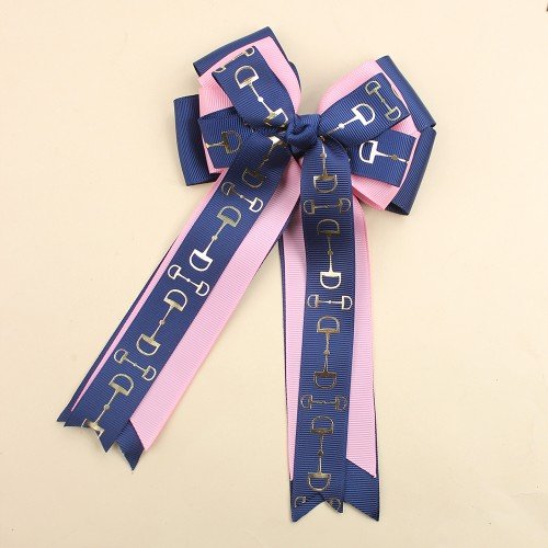 Equestrian Hair Bows Riding Horse Show Long Streamer Hair Bows Clip for Girls Ponytail Kids Hair Bow Accessories