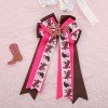 Horse Show Long Tail Sailor Bows with Glitter Boots Hair Bows Western Cowgirl Printed Ribbon Hair Clip Girls Hair Accessories