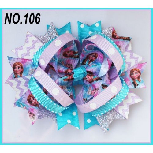 character Stacked Print Boutique Hair Bows ，stacked hair bows ，Girls Hair Accessories 101-150