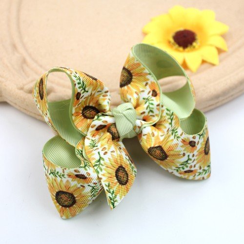 Spring Summer Sunflower Bow Hair Clips