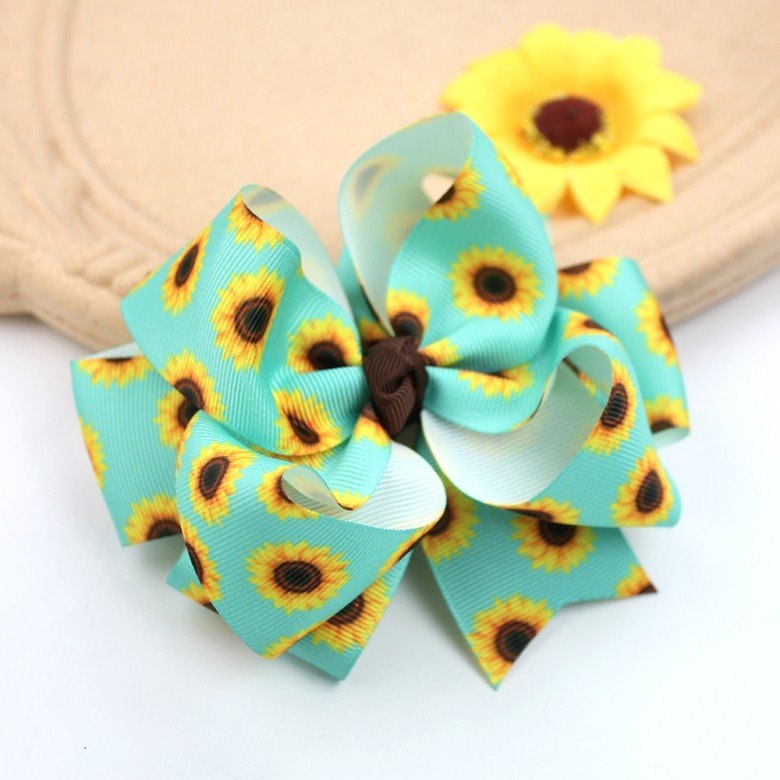 4.7inch Sunflower Hair Bows Girls Toddler Cute Yellow Blue Daisy Flower Hair Clip Kids Boutique Hair Accessories 4.7inch Sunflower Hair Bows Girls Toddler Cute Yellow Blue Daisy Flower Hair Clip Kids Boutique Hair Accessories