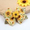  Spring Summer Sunflower Hair Bows Girls Toddler Cute Yellow Blue Daisy Flower Hair Clip Kids Boutique Hair Accessories