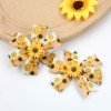 3.1inch  Spring Summer Sunflower Hair Bows Girls Toddler Cute Yellow Blue Daisy Flower Hair Clip Kids Boutique Hair Accessories