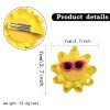 2pcs/pair Summer Sun Hair Clip Cute Baby Glitter Hair Clips with Sunglasses for Girls Kids Sunflower Boutique Hair Accessories