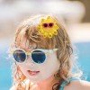 2pcs/pair Summer Sun Hair Clip Cute Baby Glitter Hair Clips with Sunglasses for Girls Kids Sunflower Boutique Hair Accessories