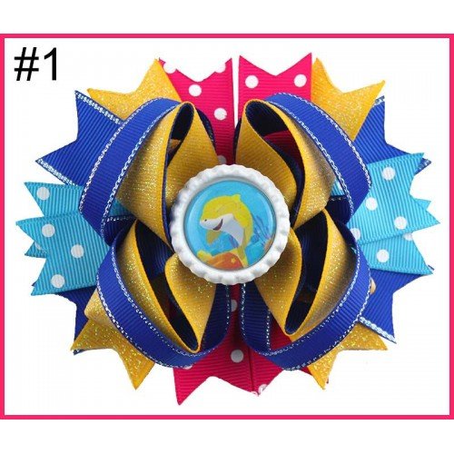 baby shark character  inspired hair bows 