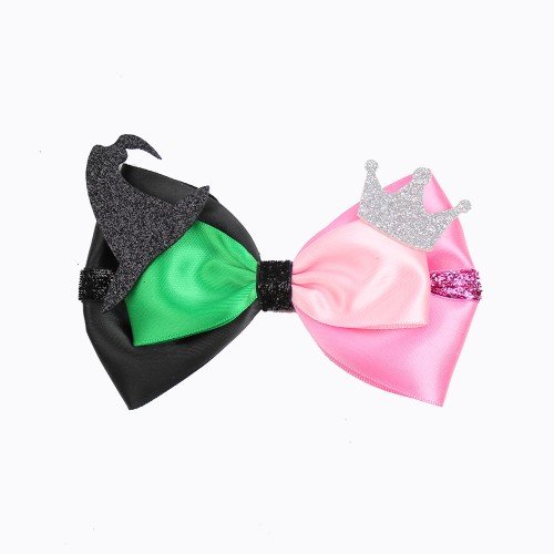  Princess Hair Clips pink and Green Movie Hair Bow Accessories