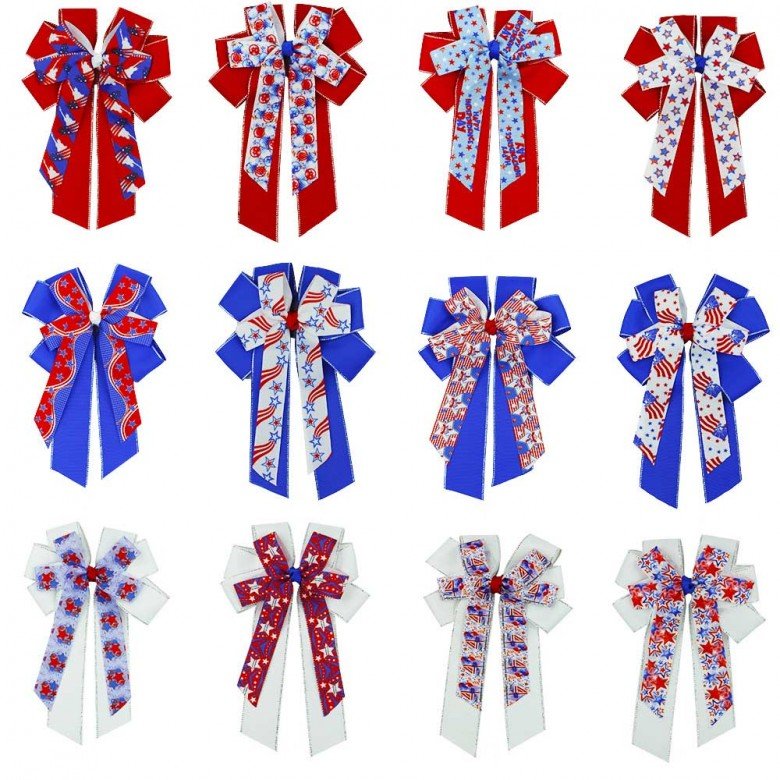 5'' USA Flag Cheer Bows for kids Children Hair Bow Girls Striped Hair Accessories with Stars 4th of July Grosgrain Ribbon 5'' USA Flag Cheer Bows for kids Children Hair Bow Girls Striped Hair Accessories with Stars 4th of July Grosgrain Ribbon