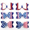 3.5inch 4th of July Patriotic Hair Bows Clip Independence Day Festival Glitter Leather Hair Clip Kids Girls Hair Accessories