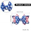 3.5inch 4th of July Patriotic Hair Bows Clip Independence Day Festival Glitter Leather Hair Clip Kids Girls Hair Accessories