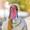 Best Quality 4th of July Patriotic Long Streamer Ponytail Holder for Girls Independence Day Hair Clips Kids Hair Accessories