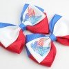 2pcs Girls Independence Day Patriotic Hair Bow Clip 4th of July American Flag Iron-on Transfer Hair Bow Accessories