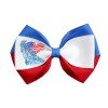 2pcs Girls Independence Day Patriotic Hair Bow Clip 4th of July American Flag Iron-on Transfer Hair Bow Accessories