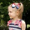2pcs Girls Independence Day Patriotic Hair Bow Clip 4th of July American Flag Iron-on Transfer Hair Bow Accessories