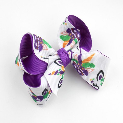  4.1inch Mardi Gras Girls Hair Clip