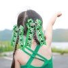 St Patrick's Day Lucky Clover Hair Bows Girls Shamrock Long Streamer Hair Bow Clip Kids Tassel Hair Accessories