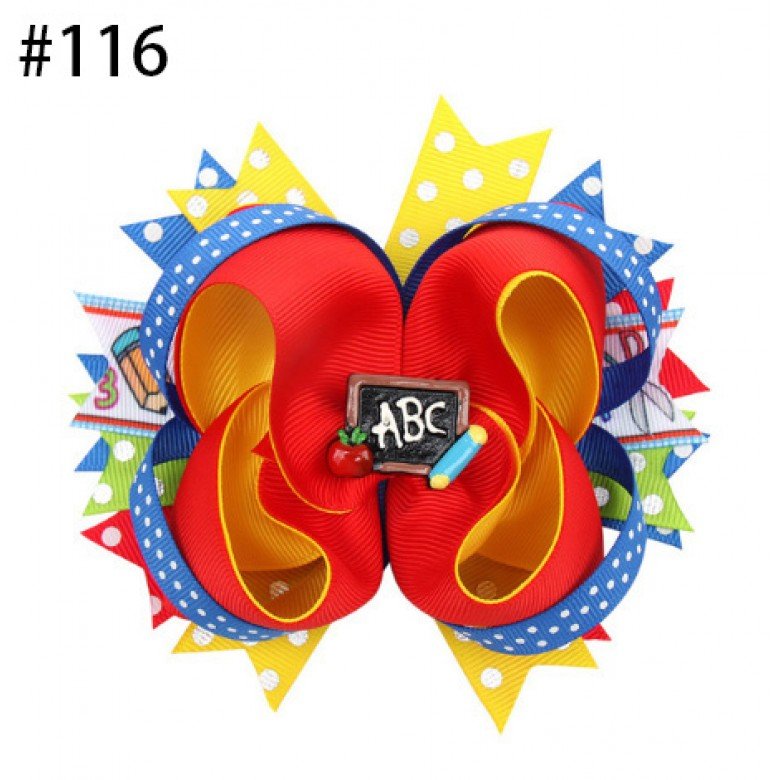 Back to School Cheer Bow with Clip 101-150 Back to School Cheer Bow with Clip 101-150