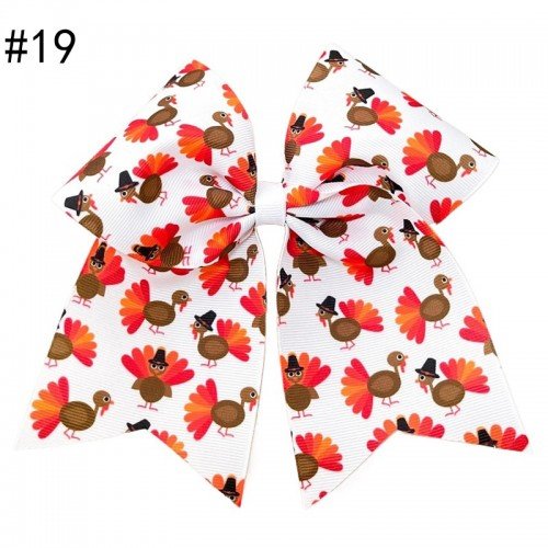 7 Inch Large cheer Hair Bows With Tie Cheerleading Elastic Hair Rope For Kids girl hair accessories19-60