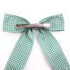 Girls Gingham Hair Bow Clip Back to School Long Streamer Hair Clip Plaid Tassel Bows Kids Checked Hair Bow Accessories