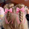 2pcs/pair Back to School Gingham Hair Bow Clips for Kids Plaid Long Tail Sailor Hair Bow Clip Girls Check Long Streamer Bows