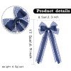Back to School Plaid Long Tail Sailor Hair Bow Clips Girls Double Layered Gingham Clips Kids Uniform Hair Accessories