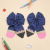 2pcs/pair Back to School Pencil Cheer Bow for Students Girls Dots Pencil Hair Bow Clips Toddler Kids Hair Accessories