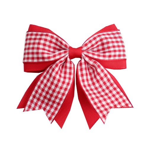 Back to School Uniform Gingham Hair Bow Clip