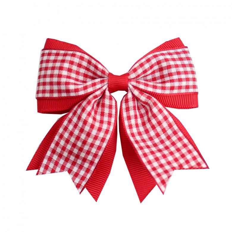 Back to School Uniform Gingham Hair Bow Clip Back to School Uniform Gingham Hair Bow Clip