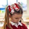 4inch back to school stacked hair bows,pencil hair bows