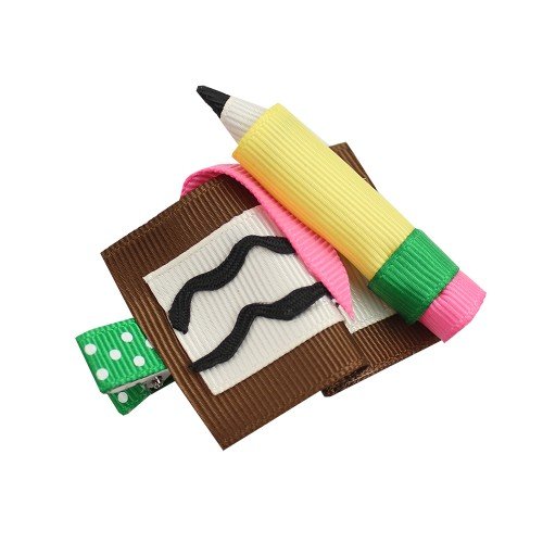Back to School Cute Pencil Grosgrain Ribbon Hair Bow Clips Students Pencil Shape Hair Clips for Kids Hair Accessories Back to School Cute Pencil Grosgrain Ribbon Hair Bow Clips Students Pencil Shape Hair Clips for Kids Hair Accessories