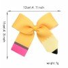 Back to School Neopreneboo Pencil Hair Bow for Girls School apple Vacuum Cup Hair Clips Kids School Uniform Hair Accessories