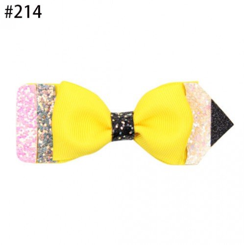 4.5'' Glitter Pencil Hair Clips Back To School Cute Hair Bows