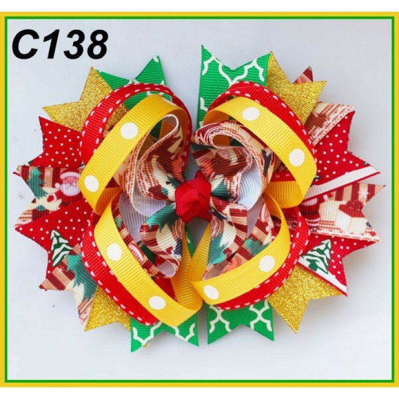 Red & Green Christmas Boutique Hair Bows for Girls - Holiday Party Accessories 101-150 Red & Green Christmas Boutique Hair Bows for Girls - Holiday Party Accessories 101-150